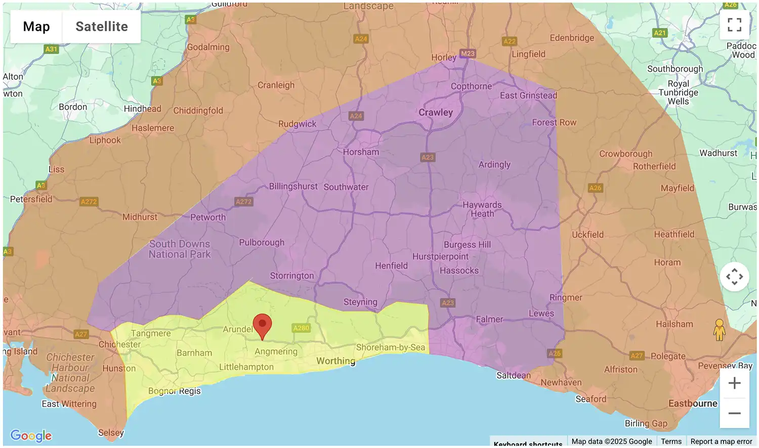 Gas Bottles Hayling Island delivery zone map - click to see on BBQ Gas Bottles